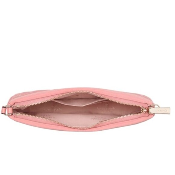 Kate Spade Flower Quilted Fabric Wristlet Coral/Terracotta Tile NWT
